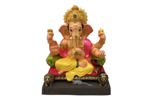 14.5 Inch Eco-Friendly DoubleLod Seating Ganpati Idol