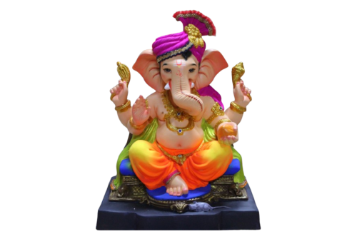 19 Inch Eco-Friendly Fetawala Ganpati Idol