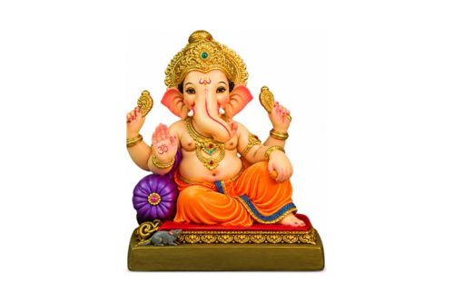 10 Inch Eco-Friendly Lord Vishnupoj Ganpati Idol