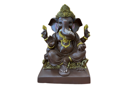 14 Inch Eco-Friendly Mayurasan Ganpati Idol