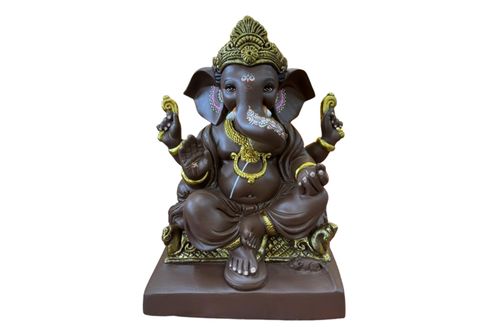 14 Inch Eco-Friendly Mayurasan Ganpati Idol