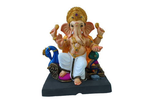 18 Inch Eco Friendly Mayurasan Ganesha Idol