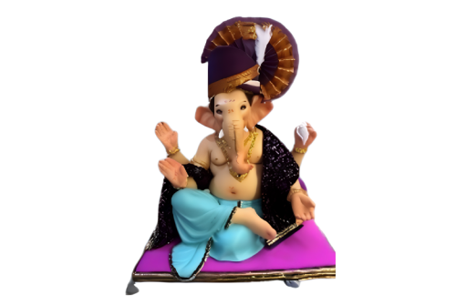 23 Inch Eco-Friendly Padmasan Maharaja Style Ganpati Idol