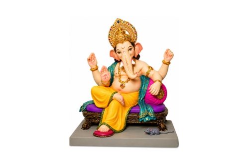 16 x 13 x 20H Eco-Friendly Royal Seat With Cushion Lod Lord Ganesha Idol