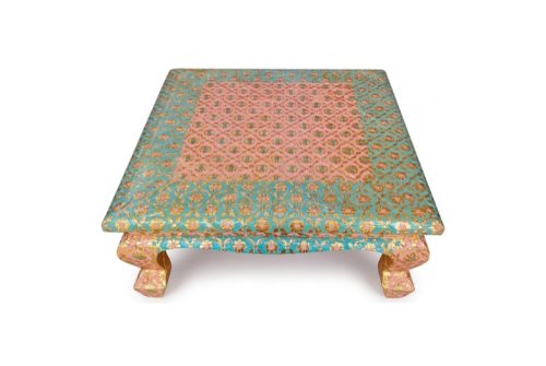 Mahamart Pastel Turquoise & Pink Floral Chaurang