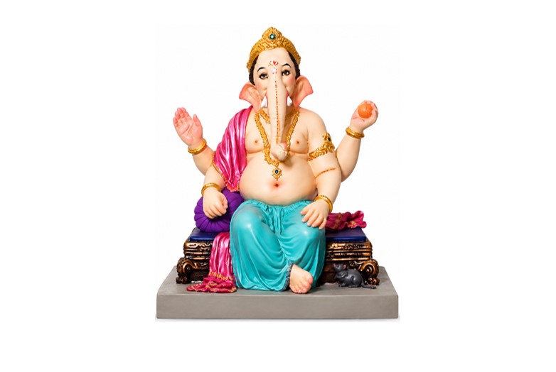 15 x 11.5 x 19H Eco-Friendly Chaurangwala Lord Ganesha Idol