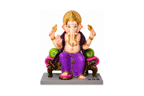 15 x 11.5 x 19H Eco Friendly Ganpati Idol With Double Lod