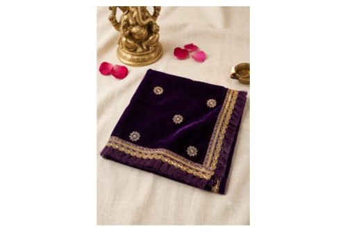 Mahamart Royal Purple Color Velvet Shella For Ganpati Bappa
