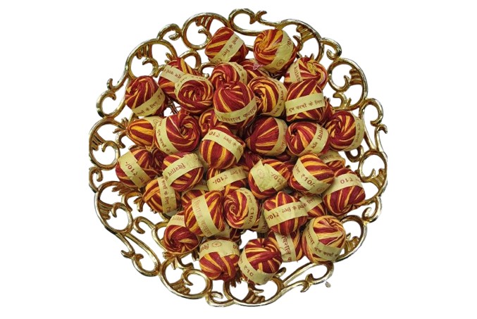 Mahamart Red & Yellow Cotton Mouli Thread Balls Per Pcs